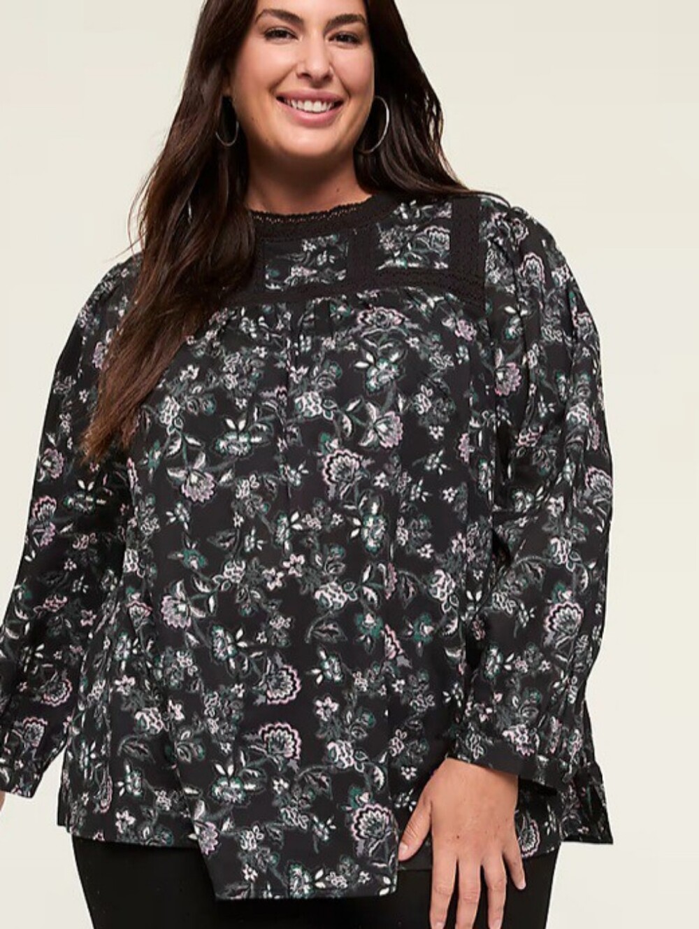Lane Bryant Floral Boho Blouse Sz 24